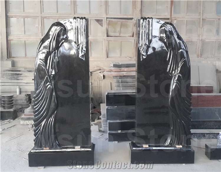 Black & Grey Cross Monument/Headstone/Tombstone