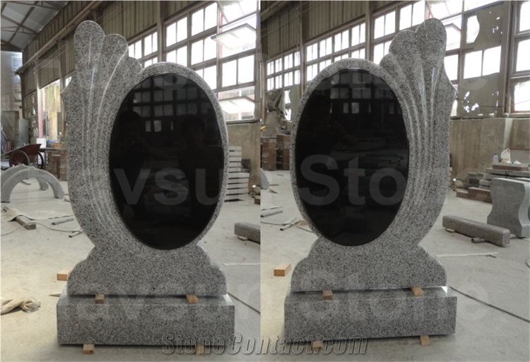 Black & Grey Cross Monument/Headstone/Tombstone