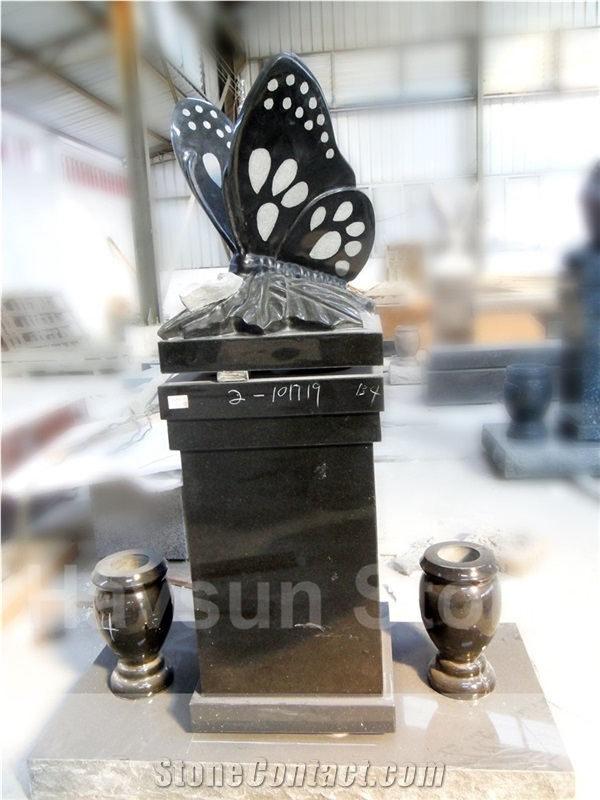 Butterfly Cremation Pedestal Monument Headstone