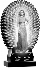 Custom Photo Etching Black Monument, Tombstone