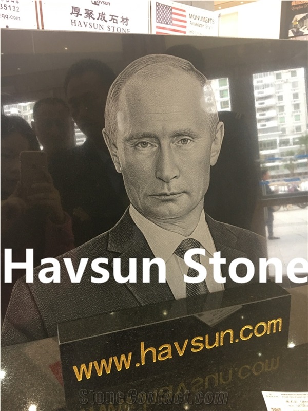 Custom Photo Etching Black Monument, Tombstone