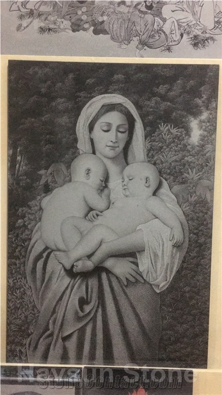 Custom Photo Etching Black Monument, Tombstone