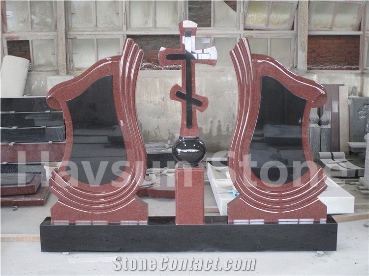 Double Monument/Headstone 2 Person Cross Tombstone