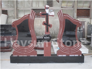 Double Monument/Headstone 2 Person Cross Tombstone