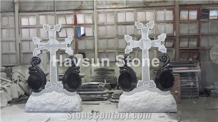 Double Monument/Headstone 2 Person Cross Tombstone