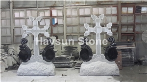 Double Monument/Headstone 2 Person Cross Tombstone