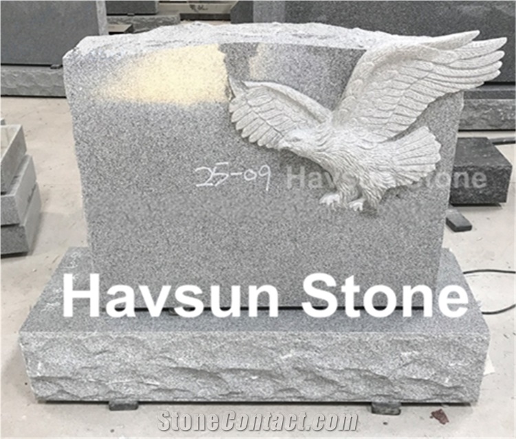 Engraved Eagle Headstone/Monument/Tombstone