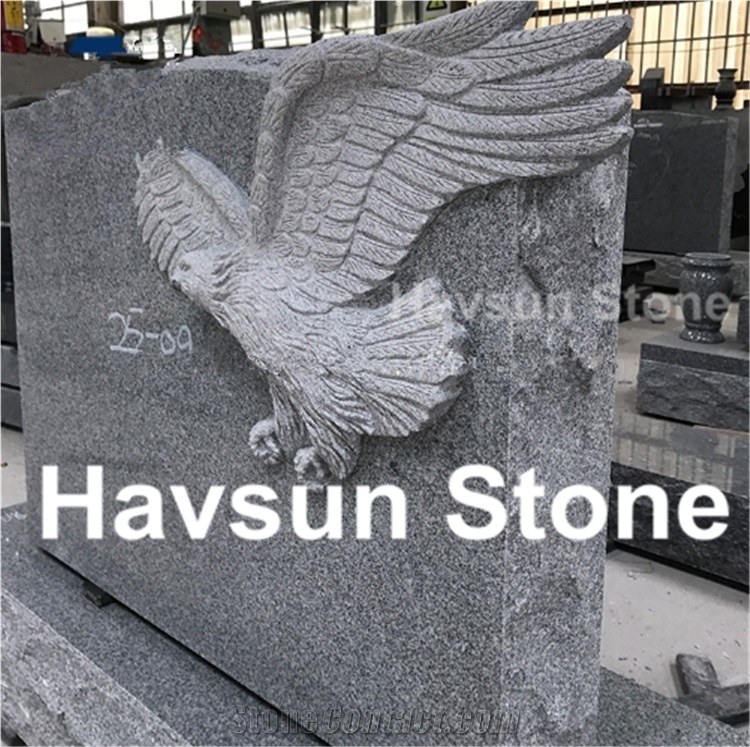 Engraved Eagle Headstone/Monument/Tombstone