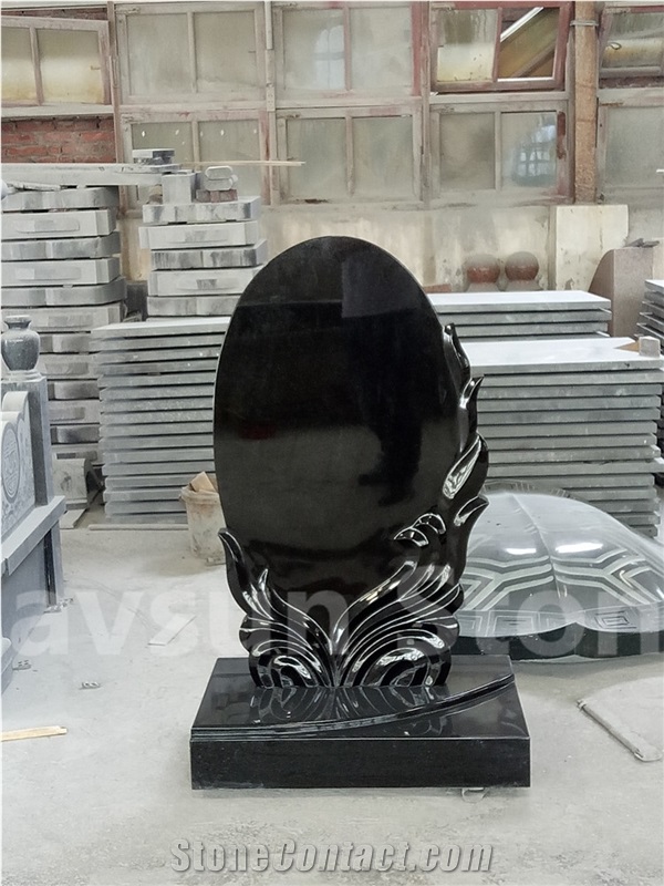 Engraved Wave Granite Tombstone/ Headstone