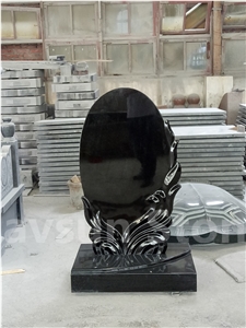 Engraved Wave Granite Tombstone/ Headstone
