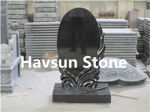 Engraved Wave Granite Tombstone/ Headstone