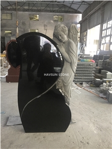 Engraved Wing Angel Monument Tombstone for Russia