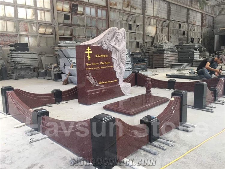 Imperial Red/White Color Tombstone/Monument Border