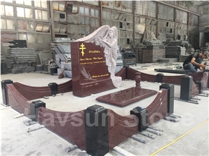 Imperial Red/White Color Tombstone/Monument Border
