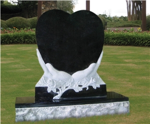 Parying Hand Holding Heart Tombstone Monument