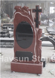 Red & Black Two Color Memorial Tombstone Monuments