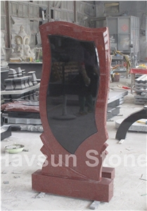 Red & Black Two Color Memorial Tombstone Monuments