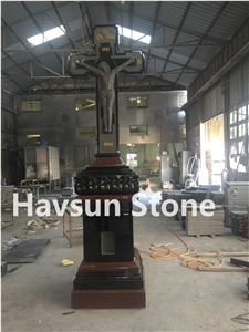 Religious Jesus Cross Obelisk /Tombstone Monument