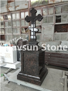 Tan Brown Cross Brown Tombstone/Obelisk/ Monument