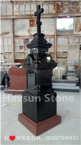 Tan Brown Cross Brown Tombstone/Obelisk/ Monument