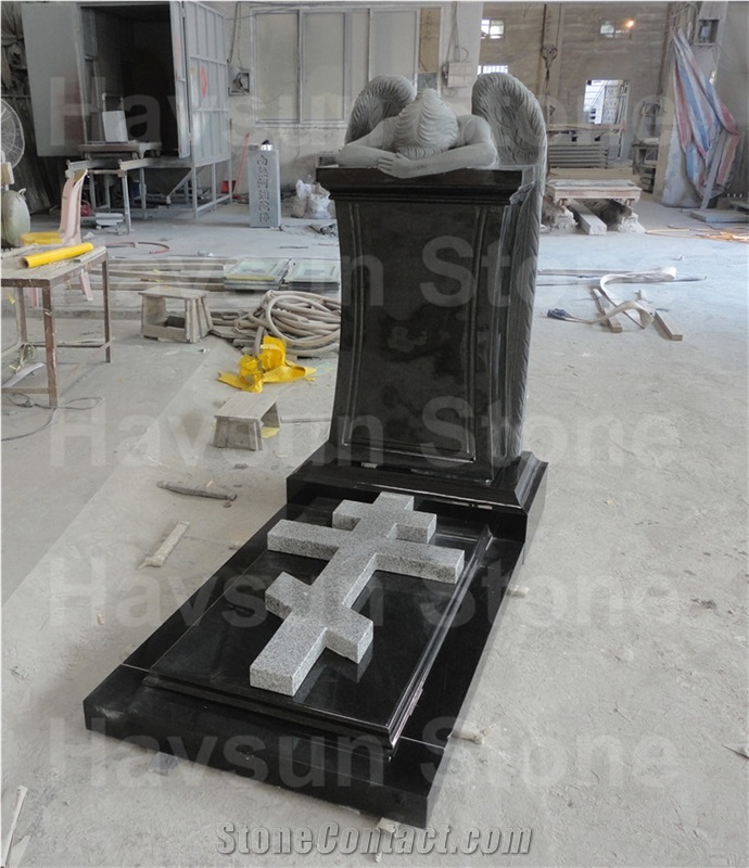Weeping Angle Cross Tombstone/Monument/Memorial