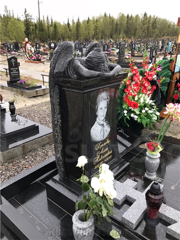 Weeping Angle Cross Tombstone/Monument/Memorial