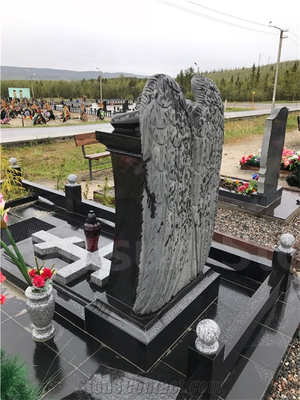 Weeping Angle Cross Tombstone/Monument/Memorial