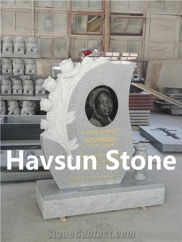 White Color Rose Tombstone, Monument, Headstone