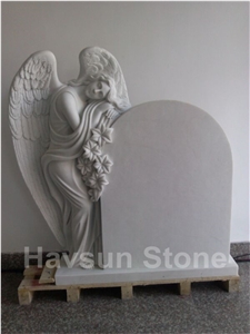 White Marble Angel Sculpture/Statue Tombstone