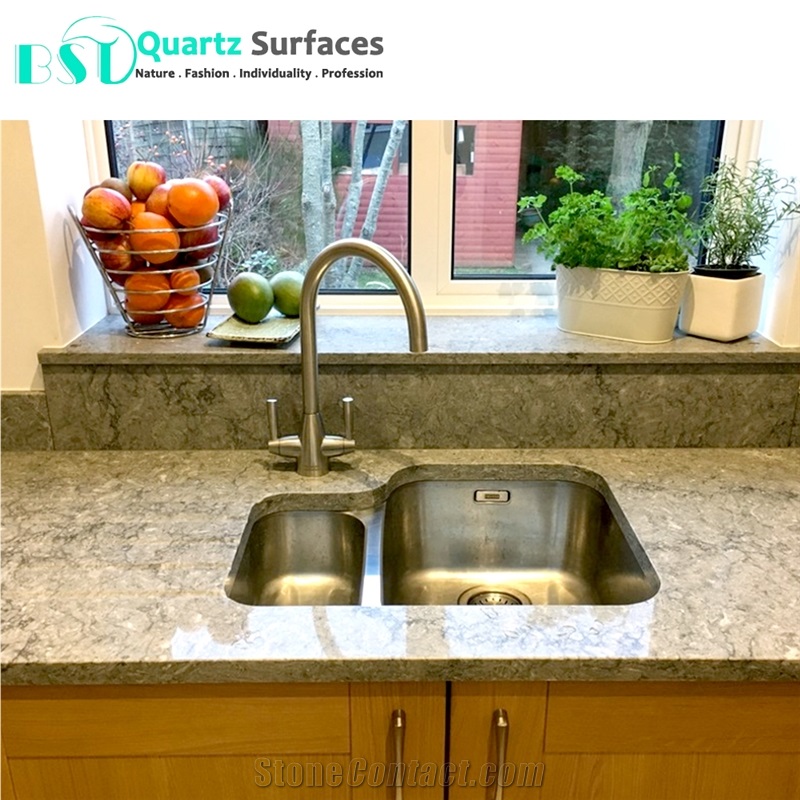 20mm Turb Grey Caesar Stone Artificial Quartz Slab