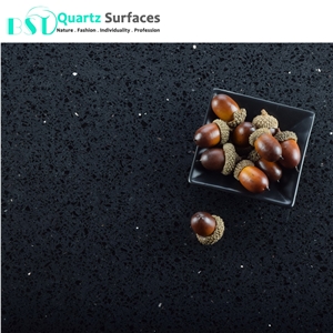 Black Sparkle Quartz Slab for Floor Tile