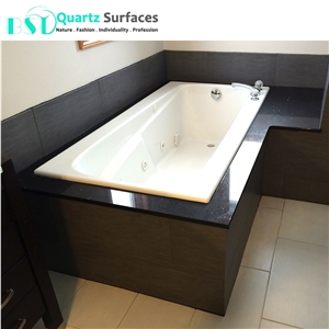 Black Sparkle Quartz Slab for Floor Tile