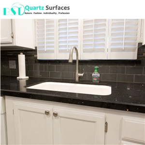 Black Starlight Quartz Slabs for Shower Surrounds