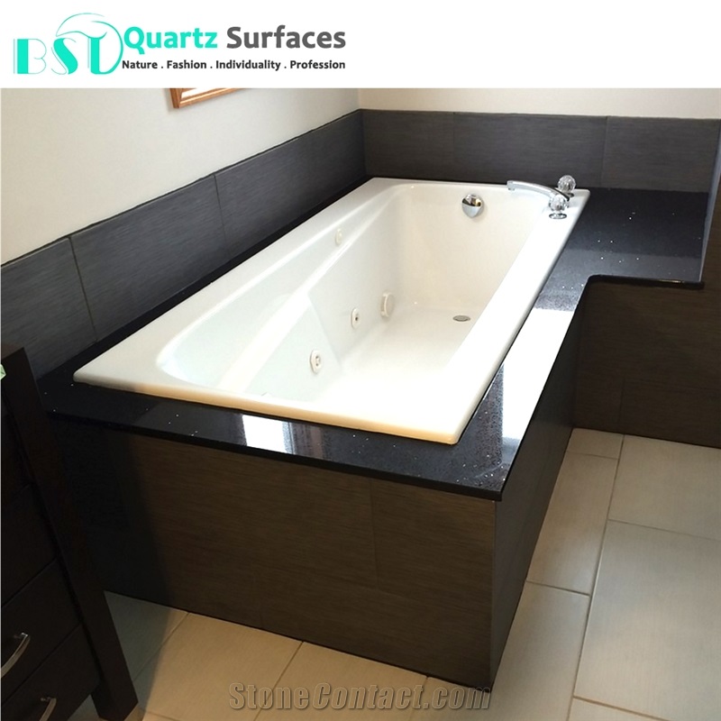Black Starlight Quartz Slabs for Shower Surrounds