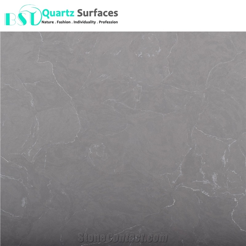 Marble Looking Grey Quartz Stone with White Veins