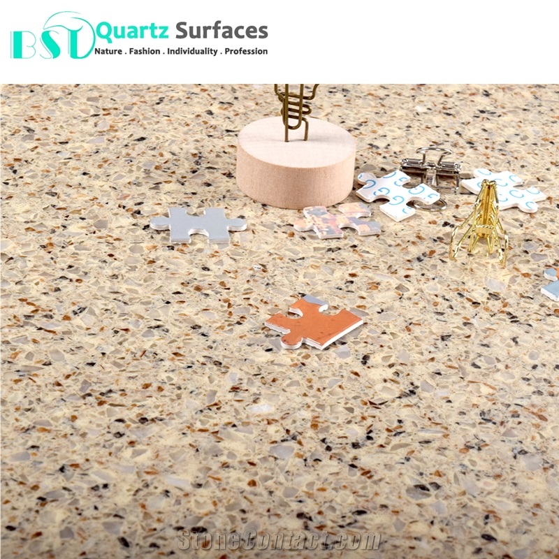 Multi-Colored Beige Quartz Engineered Stone