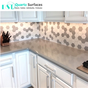 Polished Gray Sparkling Artificial Quartz Slabs