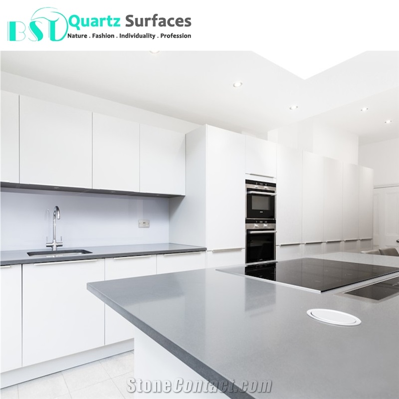 Polished Gray Sparkling Artificial Quartz Slabs
