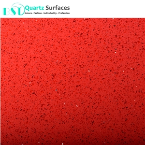 Red Sparkle Quartz Stone Slab for Countertops Red Sparkle Quartz Stone Slab for Countertops