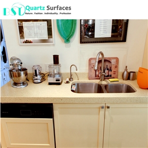 Yellow Sparkle Quartz Stone for Wall Tiles