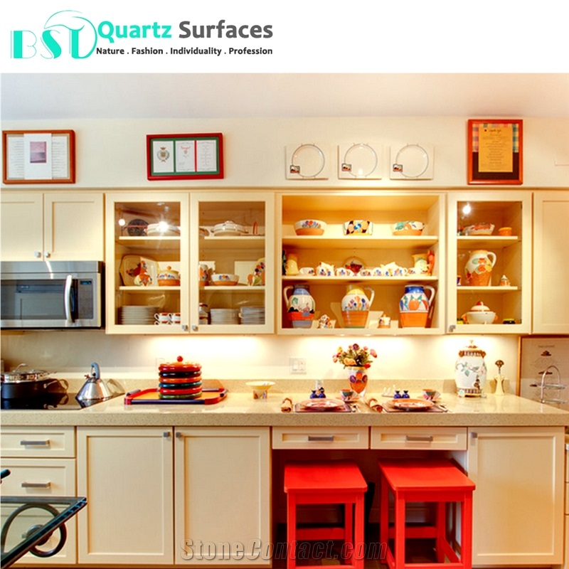 Yellow Sparkle Quartz Stone for Wall Tiles