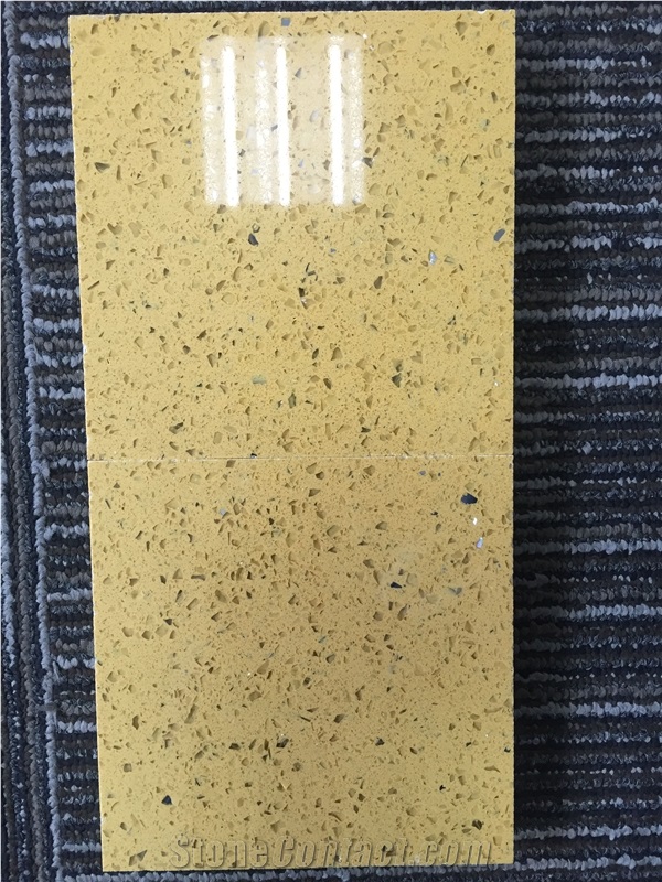 Crystal/Mirror Yellow Quartz Slab/Quartz Stone