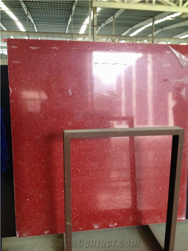 Crystal Shining Red Quartz Slab/ Redquartz Stone