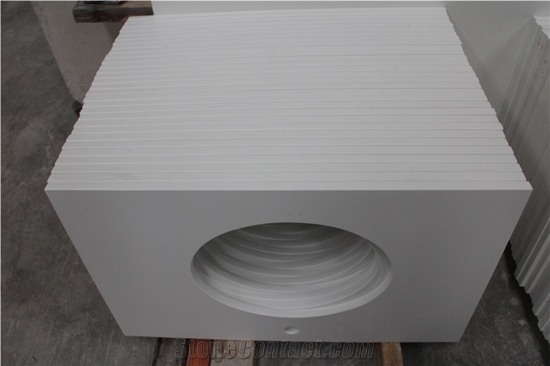 Pure White Quartz Vanity Top Quartz Stone Bath Top