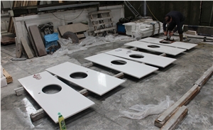 Pure White Quartz Vanity Top Quartz Stone Bath Top