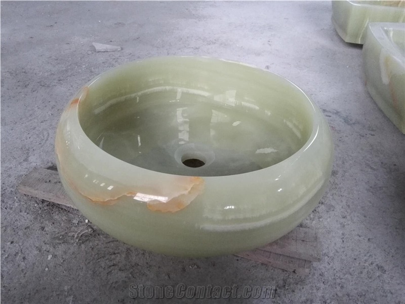Green Onyx Sink Bowls Decoration for Bathroom