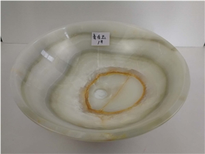 Green Onyx Sink Bowls Decoration for Bathroom