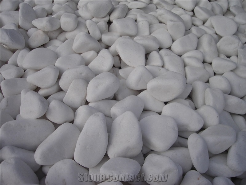 White Thasos Marble Pebbles