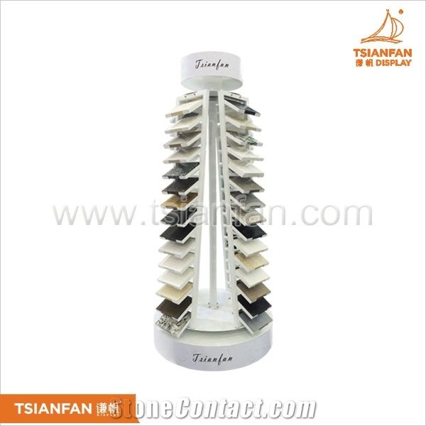 Metal Stone Spin Showroom Display Stand Rack Tower