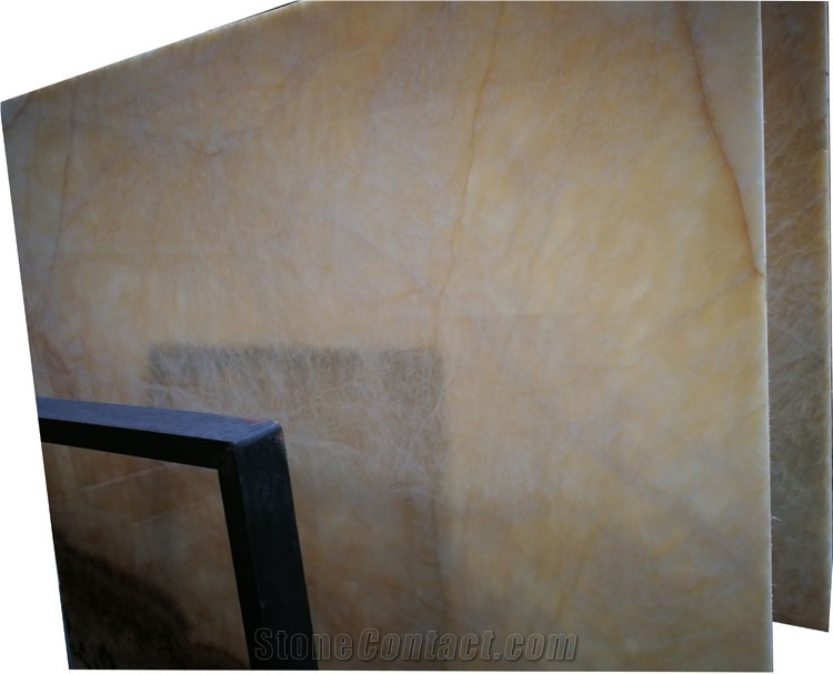 Backlit Decorative Beige Onix Gold Onyx